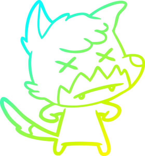 Bir insan tarafından çizilmiş ölü tilki çizgi filmi.