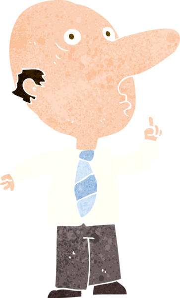 bir insan tarafından çizilmiş soru soran kel bir adam.