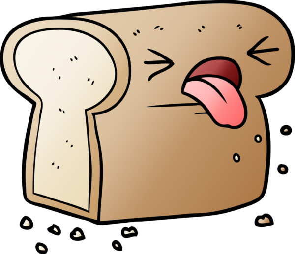 Bir insan tarafından çizilmiş iğrenç bir somun ekmek.