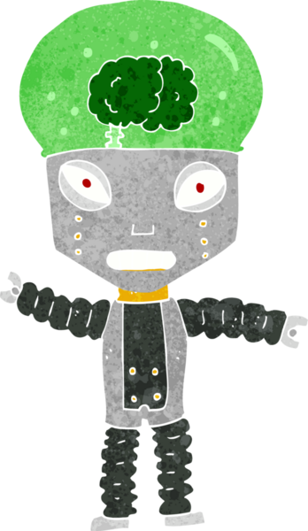 Bir insan tarafından çizilmiş geleceğin robotu.