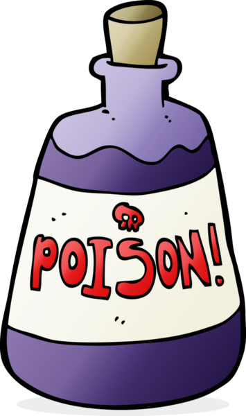 Bir insan tarafından çizilmiş bir zehir şişesi.
