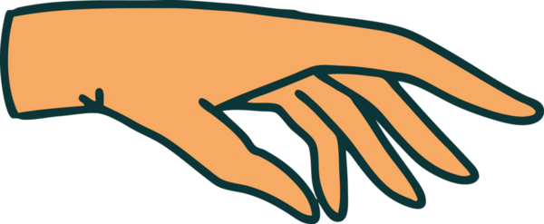 Bir insan tarafından çizilmiş bir elin ikonik dövme şekli