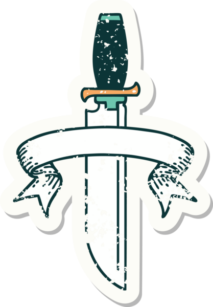 Bir insan tarafından çizilmiş eski bir bıçak amblemi.