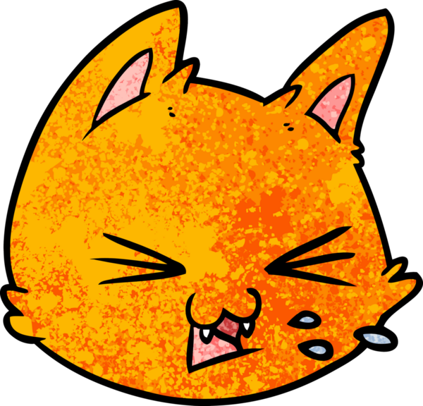 Bir insan tarafından çizilmiş kedi suratı.