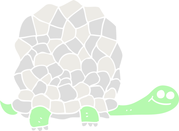 Bir insan tarafından çizilmiş düz renkli kaplumbağa çizimi