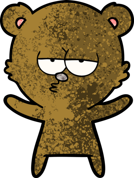 Bir insan tarafından çizilmiş sıkılmış ayı çizgi filmi