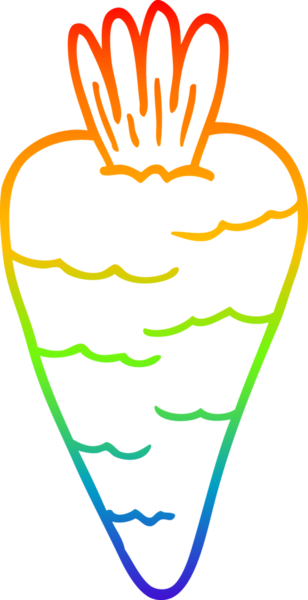 gökkuşağı gradyan çizgi çizimi bir insan tarafından çizilmiş havuç çizgi