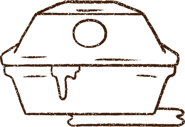 Bir insan tarafından çizilmiş paket kutusu karakalem çizimi