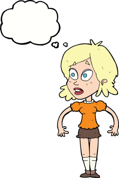 Bir insan tarafından çizilmiş düşünce balonlu bir karikatür.