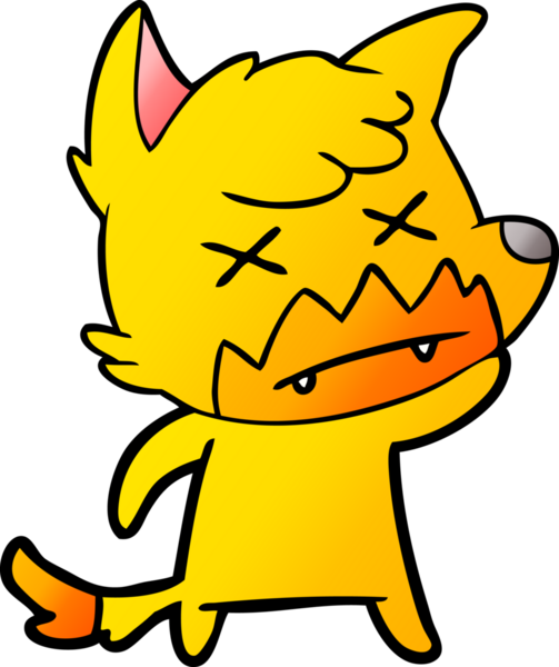 Ölü tilki çizgi film karakteri bir insan tarafından çizilmiş.