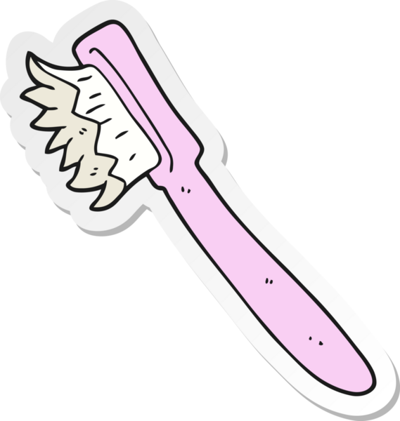 Bir insan tarafından çizilmiş diş fırçasının çıkartması.