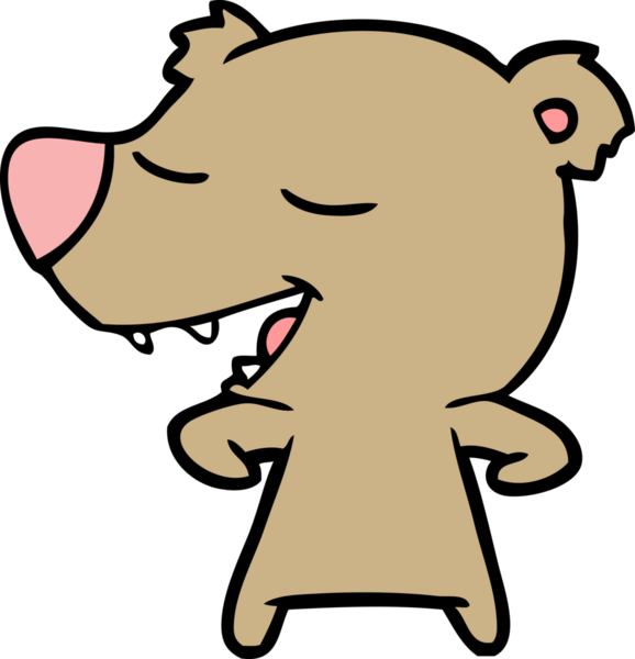 Bir insan tarafından çizilmiş çizgi film ayısı.