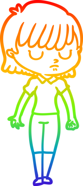 gökkuşağı gradyan çizimi bir insan tarafından çizilmiş bir karikatür kadın