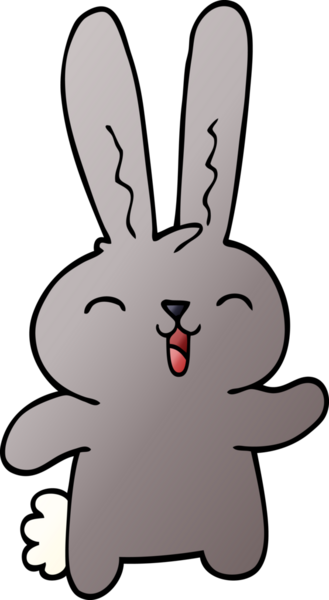 Bir insan tarafından çizilmiş mutlu tavşan.