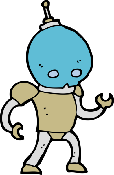 Bir insan tarafından çizilmiş uzaylı robot.