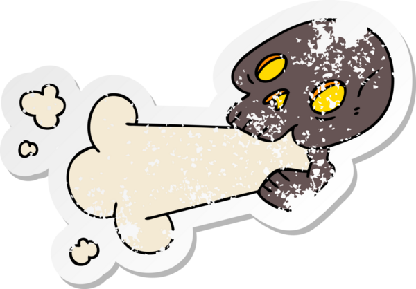 Bir insan tarafından çizilmiş garip bir el karikatürü kafatası.