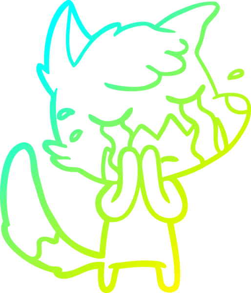 Bir insan tarafından çizilmiş ağlayan tilki çizgi filmi.