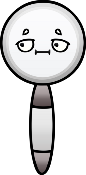 Bir insan tarafından çizilmiş bir büyüteçin gölgelenmiş karikatürü