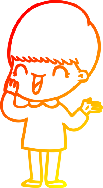 Bir insan tarafından çizilmiş mutlu çizgi film çocuğu çizimi.