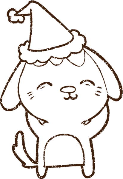 Bir insan tarafından çizilmiş Noel Köpeği Kömürü