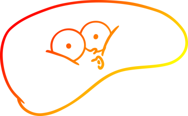 Bir insan tarafından çizilmiş karaciğerin sıcak gradyan çizimi