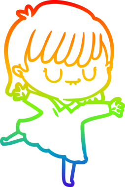 gökkuşağı gradyan çizimi bir insan tarafından çizilmiş bir karikatür kadın