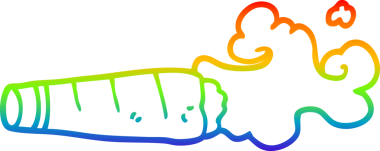 Bir insan tarafından çizilmiş sigara içen bir çizgi film çizimi.