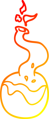 Bir insan tarafından çizilen çizgi filmin sıcak gradyan çizimi