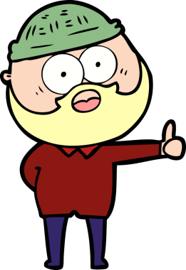 Karikatür sakallı adam bir insan tarafından çizilmiş.