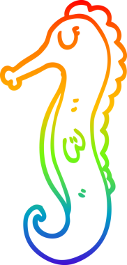 Bir insan tarafından çizilmiş karikatür deniz atı çizimi.