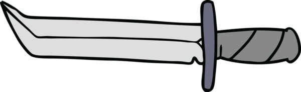 Bir insan tarafından çizilmiş kısa bir hançerin karalaması.