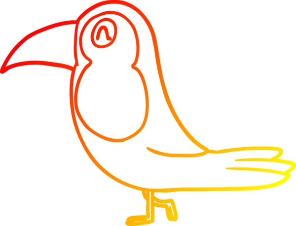 Bir insan tarafından çizilmiş sıcak çizgi bir tukan çizimi