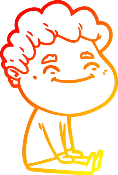 Bir insan tarafından çizilmiş, karikatür dostu bir adamın sıcak çizgi çizimi