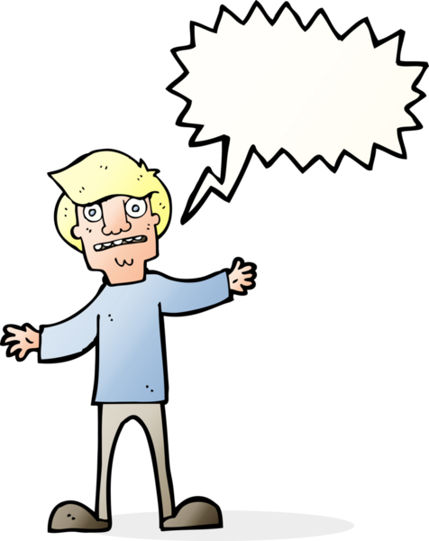 Bir insan tarafından çizilen konuşma baloncuğu ile bir adamı şaşırtan çizgi film.