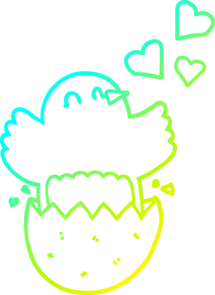 Soğuk gradyan çizgisi bir insan tarafından çizilmiş yumurtadan çıkan yavru bir çizgi.