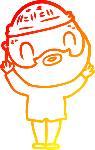 Bir insan tarafından çizilmiş sakallı bir adamın sıcak çizgi çizimi.