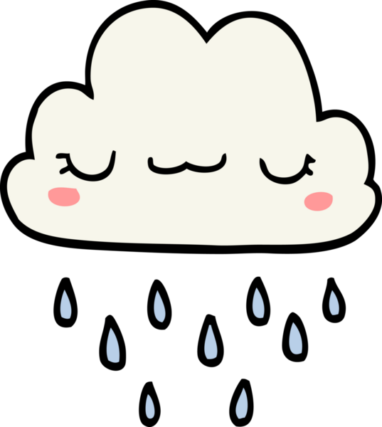 bir insan tarafından çizilmiş fırtına bulutu.