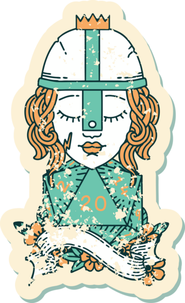 Retro Dövme Tarzı İnsan Dövüşçüsü Bir insan tarafından çizilmiş 20 zar atışıyla