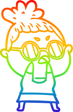 Gökkuşağı gradyan çizimi bir insan tarafından çizilmiş bir çizgi film.