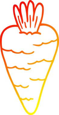 Bir insan tarafından çizilmiş bir havucun sıcak çizgi çizimi