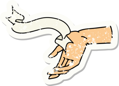 Bir insan tarafından çizilmiş eski bir çıkartma.