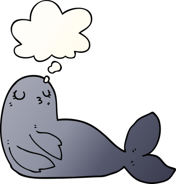 Düşünce baloncuğu olan karikatür mührü bir insan tarafından çizilmiş.