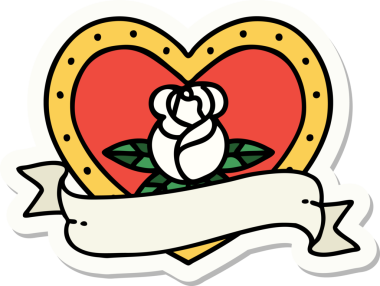 Bir insan tarafından çizilmiş, geleneksel kalp şeklinde dövme çıkartması.