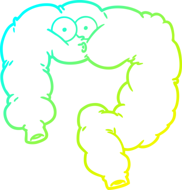 Bir çizgi filmin soğuk gradyan çizimi bir insan tarafından çizilmiş bağırsak süresini şaşırttı.