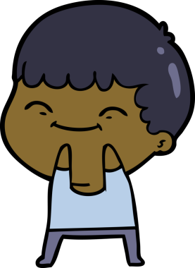 Bir insan tarafından çizilmiş mutlu çocuk çizgi filmi.