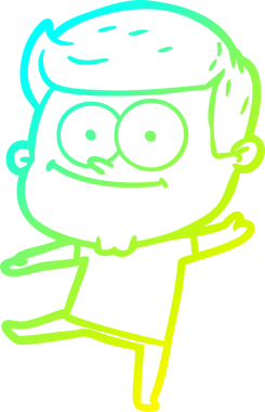 Bir insan tarafından çizilmiş mutlu bir adamın soğuk çizgi çizimi.