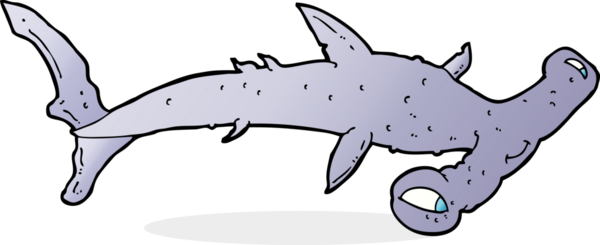 Bir insan tarafından çizilmiş çekiç başlı köpekbalığı.