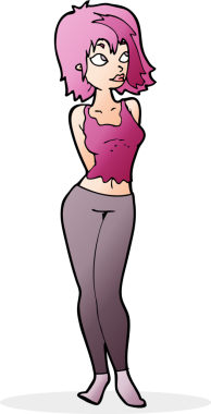 Bir insan tarafından çizilmiş çekici bir kız.