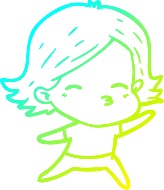 Bir insan tarafından çizilmiş bir karikatür kadın çizimi.