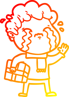 Bir insan tarafından çizilmiş ağlayan bir çizgi film karakteri çizimi.